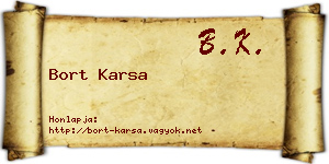 Bort Karsa névjegykártya